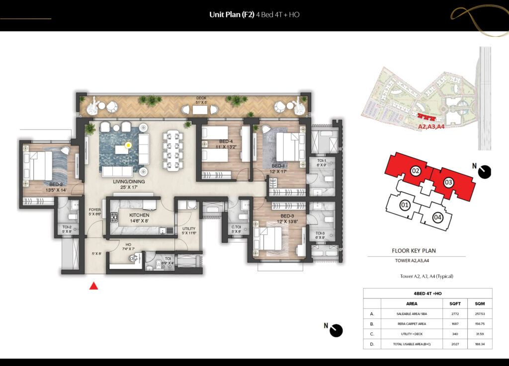 4 BHK at Prestige City Indirapuram